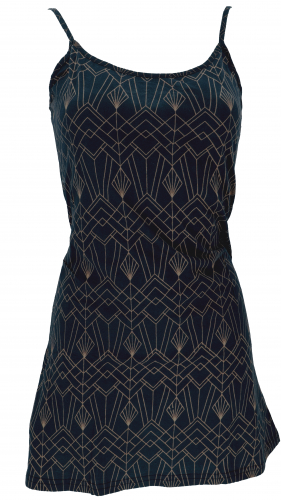 Ethno mini dress, Goa strap dress with psychedelic print - model 1