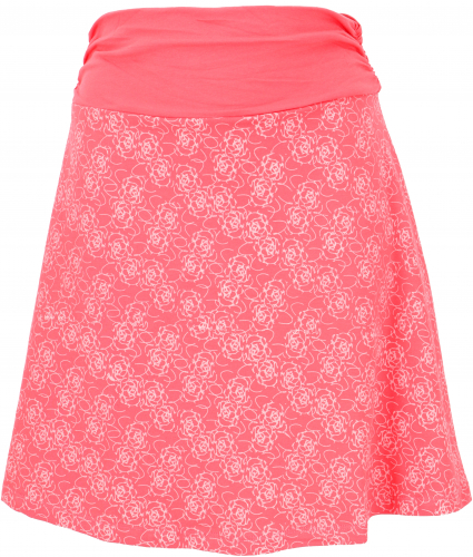 A-line skirt made from organic cotton, mini skirt - hibiscus