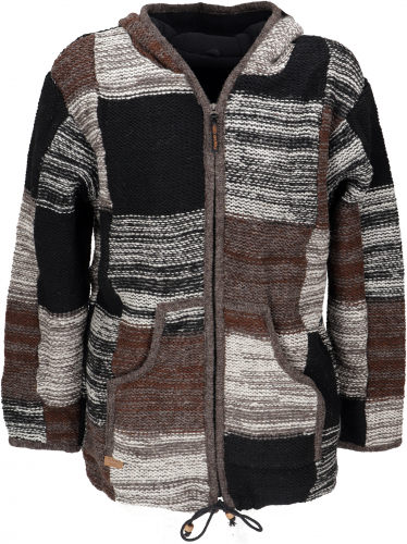 Patchwork cardigan, wool cardigan, Nepal cardigan - Model 18
