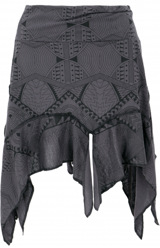 Mini skirt, zig/zag skirt - gray