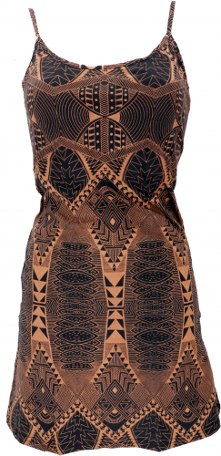 Ethno mini dress, Goa strap dress with psychedelic print - Model 2
