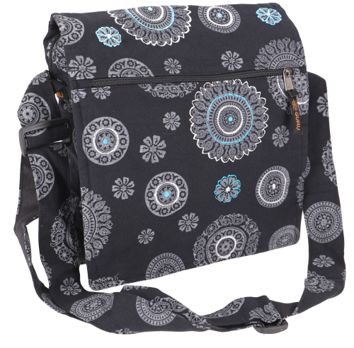 Shoulder bag, hippie bag, goa bag black - 30x30x6 cm 