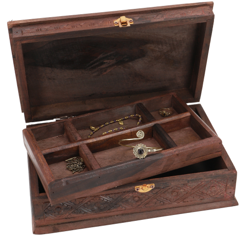 Lockable jewelry box, treasure chest, wooden box, jewelry box, treasure chest - Model 20 - 9x28x18 cm 