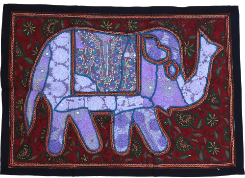 Indischer Wandteppich Patchwork Wandbehang/Tischlufer Einzelstck 90*65 cm - Muster 2