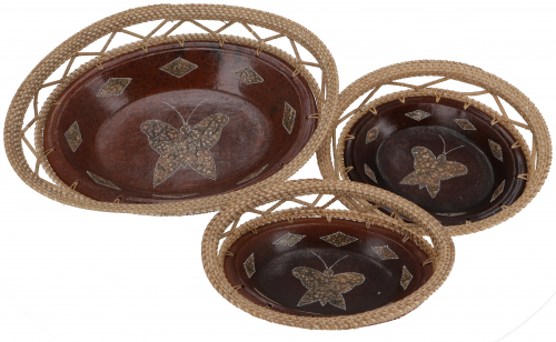 Round braided ceramic bowl, fruit bowl, decorative bowl - Design 16