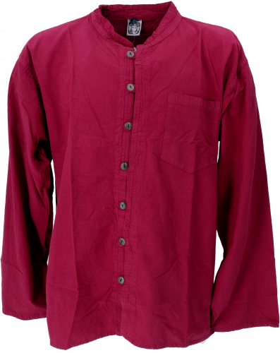 Casual shirt, yoga shirt, hippie, goa shirt - light wine red