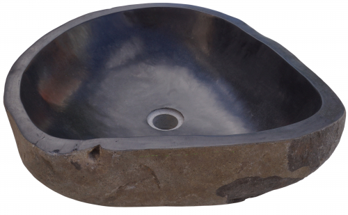 Solid river stone countertop washbasin, wash bowl, natural stone hand washbasin approx. 45 cm - Model 3