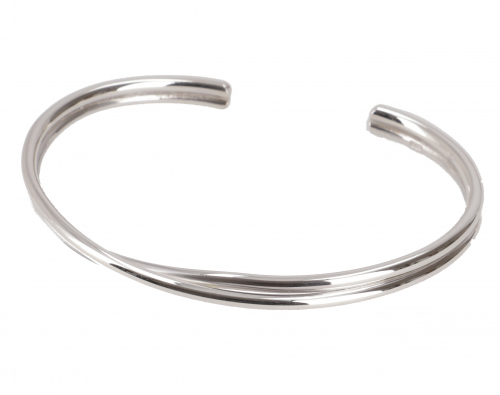 Silver bangle, twisted bangle - 0,8 cm 6 cm