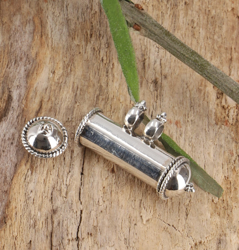 Ethno silver pendant with secret compartment, capsule pendant, talisman - model 2 - 1,5 cm 1 cm