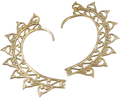 Ohrmanschette, Elfen Ohren, Ohrenschmuck aus Messing - Modell 2/gold - 8x4 cm