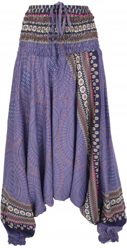 Afghani pants, overall, jumpsuit, harem pants, harem pants, bloomers, aladdin pants - purple