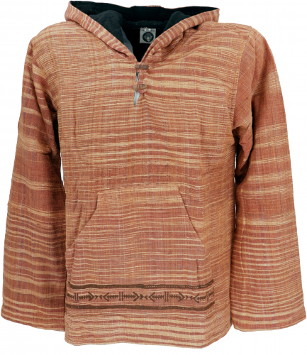 Ethno Kadhi hoodie, Baja hoodie - rust