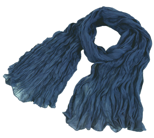 Indisches Baumwolltuch, Schal, Krinkelschal - nachtblau - 190x100 cm
