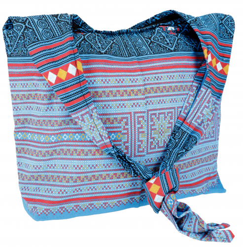 Sadhu Bag, Boho Schulterbeutel, Hippie Tasche - blau - 30x44x25 cm 