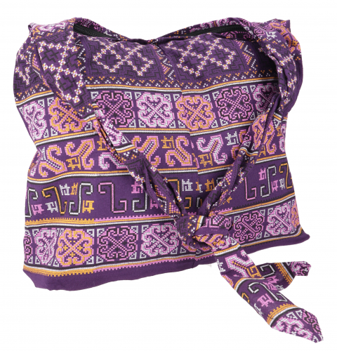 Sadhu bag, boho shoulder bag, hippie bag - purple - 30x44x25 cm 