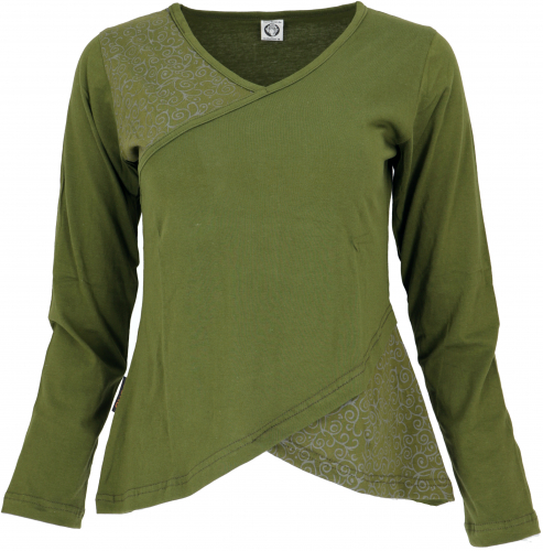 Boho-chic long-sleeved shirt - green
