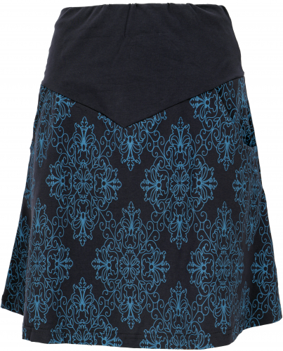 Organic cotton mini skirt, boho circle skirt organic - blue