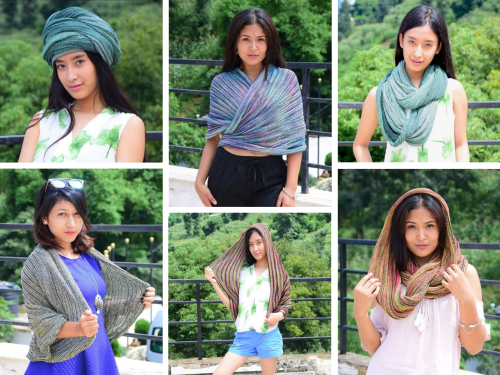 Weicher Loop Schal / Stola, Magic Loopschal, Weste - hellblau