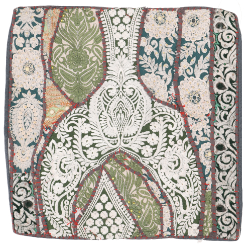 Patchwork Kissenhlle, Dekokissen Bezug aus Rajasthan, Einzelstck - Muster 17 - 40x40 cm