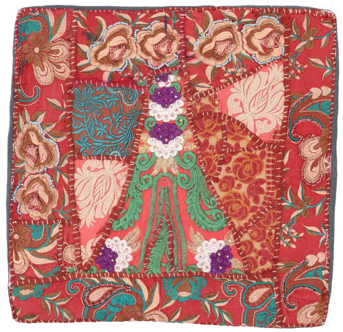 Patchwork Kissenhlle, Dekokissen Bezug aus Rajasthan, Einzelstck - Muster 23 - 40x40 cm