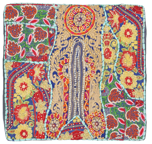 Patchwork Kissenhlle, Dekokissen Bezug aus Rajasthan, Einzelstck - Muster 27 - 40x40 cm