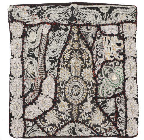 Patchwork Kissenhlle, Dekokissen Bezug aus Rajasthan, Einzelstck - Muster 28 - 40x40x0,5 cm 