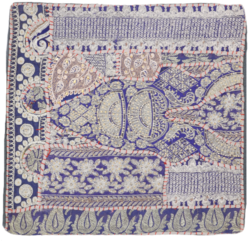 Patchwork cushion cover, decorative cushion cover from Rajasthan, single piece - pattern 31 - 40x40 cm