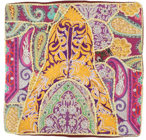 Patchwork Kissenhlle, Dekokissen Bezug aus Rajasthan, Einzelstck - Muster 35 - 42x42 cm