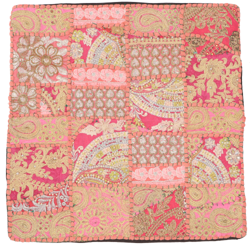 Patchwork cushion cover, decorative cushion cover from Rajasthan, single piece - pattern 37 - 40x40x0,5 cm 