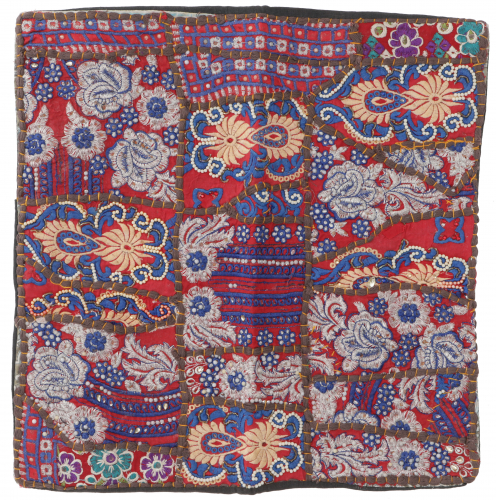 Patchwork Kissenhlle, Dekokissen Bezug aus Rajasthan, Einzelstck - Muster 39 - 40x40x0,5 cm 