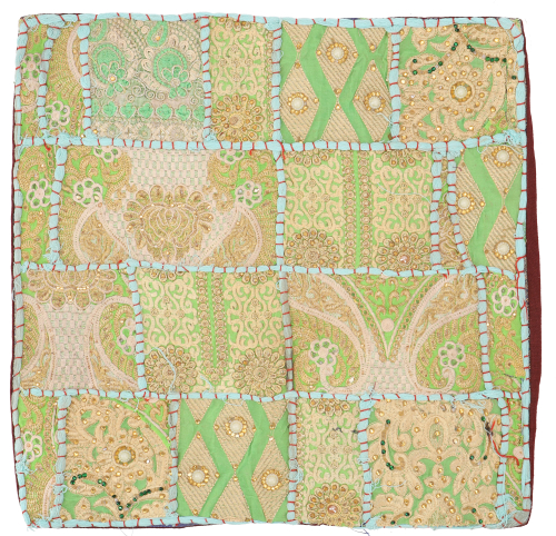 Patchwork Kissenhlle, Dekokissen Bezug aus Rajasthan, Einzelstck - Muster 40 - 40x40 cm