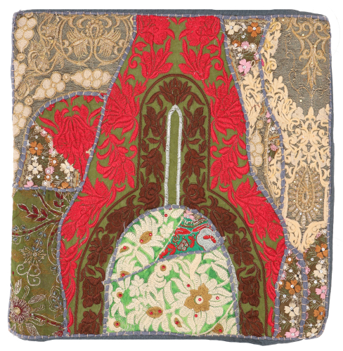 Patchwork Kissenhlle, Dekokissen Bezug aus Rajasthan, Einzelstck - Muster 42 - 42x42 cm