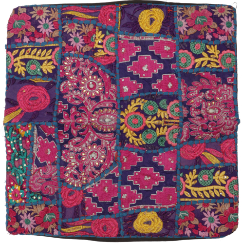 Patchwork cushion cover, decorative cushion cover from Rajasthan, single piece - pattern 44 - 40x40x0,5 cm 