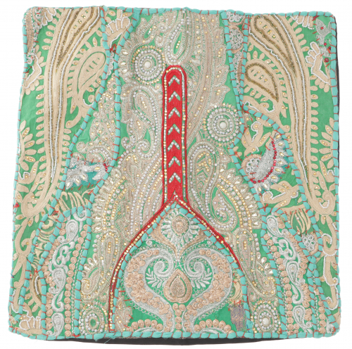Patchwork Kissenhlle, Dekokissen Bezug aus Rajasthan, Einzelstck - Muster 45 - 40x40x0,5 cm 