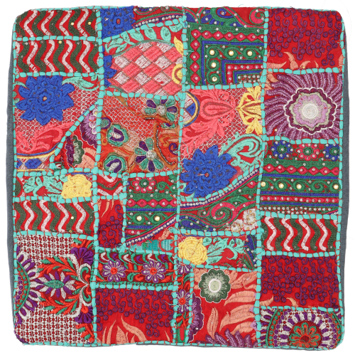Patchwork cushion cover, decorative cushion cover from Rajasthan, single piece - pattern 48 - 42x42 cm