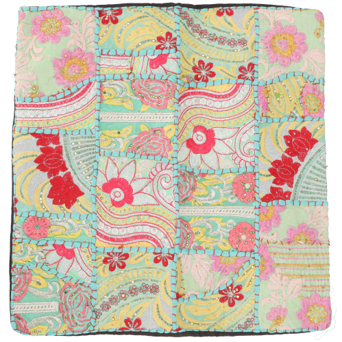 Patchwork cushion cover, decorative cushion cover from Rajasthan, single piece - pattern 50 - 40x40x0,5 cm 