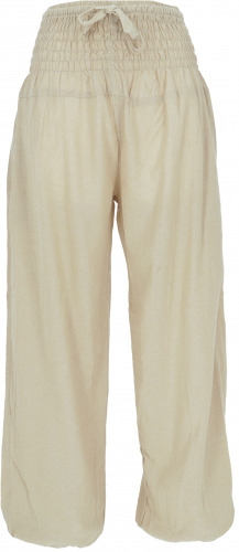 Muck pants, Aladdin pants with wide waistband - beige