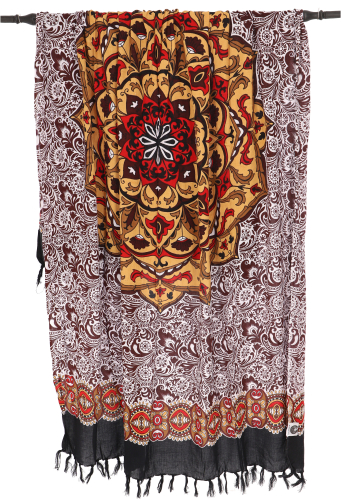 Sarong, wall hanging, wrap skirt, sarong dress - Mandala/brown - 160x115 cm