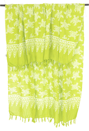 Bali Batik Sarong, Wandbehang, Wickelrock, Sarongkleid, Strand Tuch - Design 6/lemon - 160x110 cm