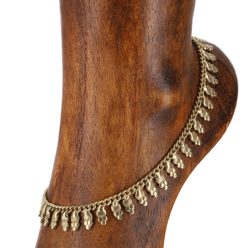 Indian anklet, oriental anklet - gold - 26 cm