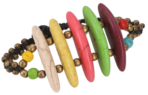 Boho bracelet, bead bracelet, bracelet with colorful wooden beads - 19x4,3x0,5 cm 