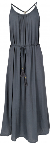 Summer dress, maxi dress, beach dress, hippie dress with belt strap with belt- stone gray
