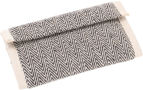 Goa tobacco pouch, revolving pouch, natural tobacco pouch with herringbone pattern - gray - 9x17x3 cm 