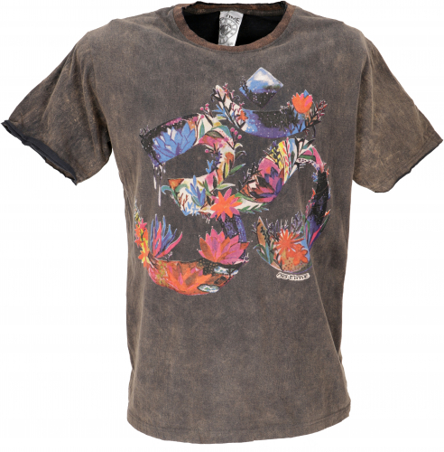 No time T-Shirt - Flower Power OM/brown