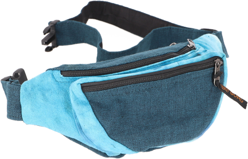 Fabric sidebag belt bag, goa batik belt bag, fanny pack - blue - 15x20x8 cm 