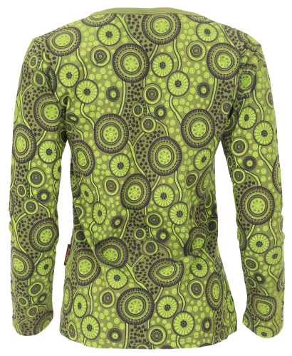 Besticktes Langarmshirt Hippie chic Retro - gr�n
