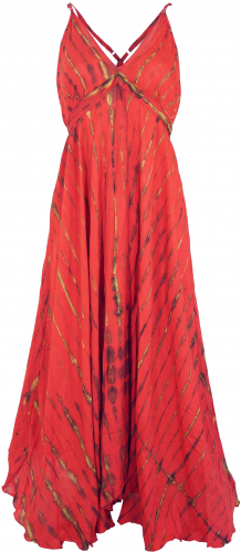 Batik Maxikleid, Strandkleid, Sommerkleid, langes Kleid - rot