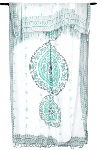 Bali sarong, wall hanging, wrap skirt, sarong dress Mandala - green - 160x120 cm