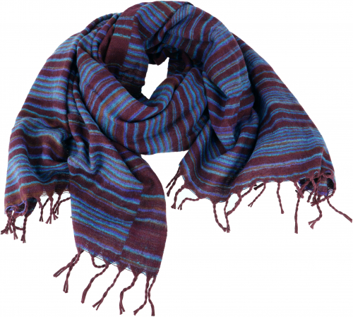 Soft Goa scarf/stole, shawl, fluffy blanket - turquoise/wine red - 200x100 cm