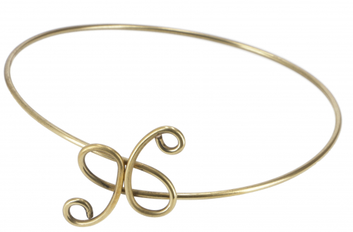Indian upper arm bangle brass, boho bracelet, boho bangle - spiral 2/gold 9 cm